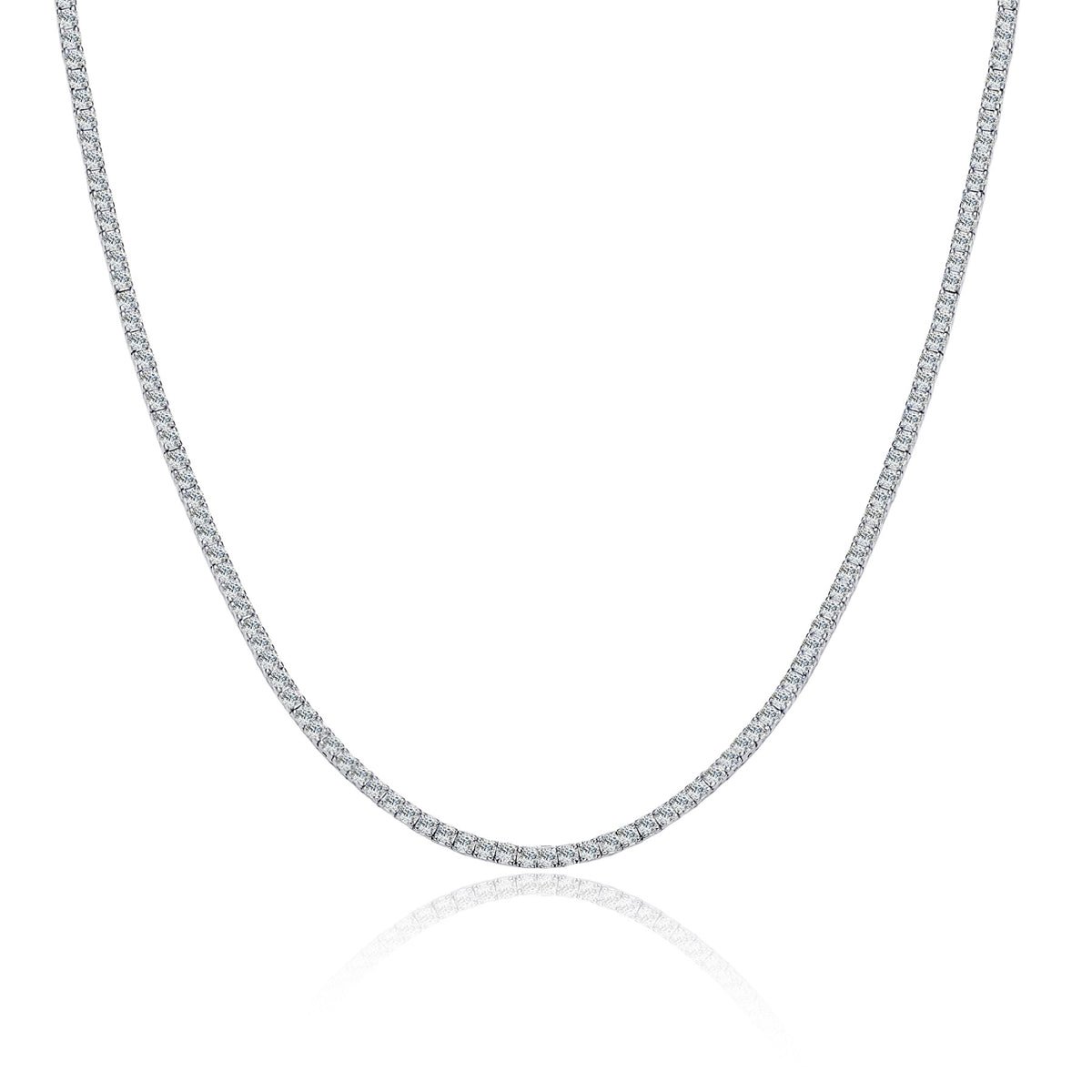 Galaxia Moissanite Tennis Necklace in Sterling Silver