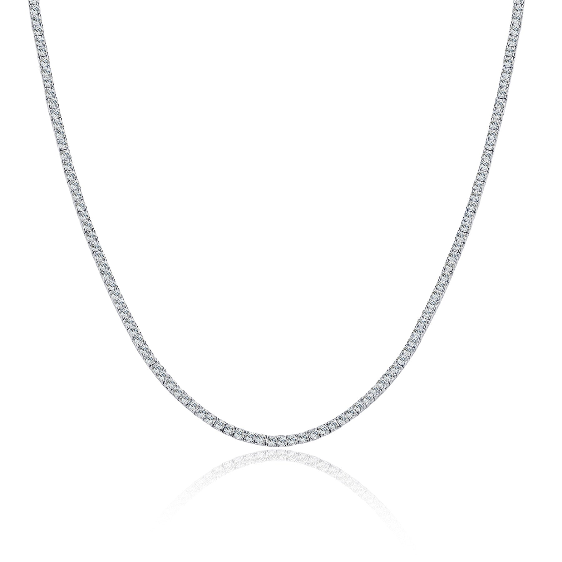 Galaxia Moissanite Tennis Necklace in Sterling Silver