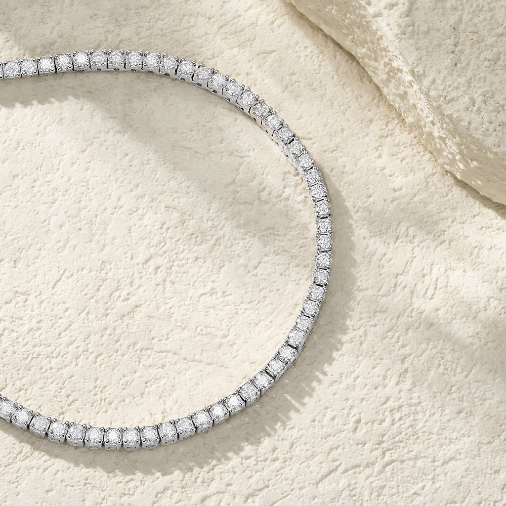 Galaxia Moissanite Tennis Necklace in Sterling Silver