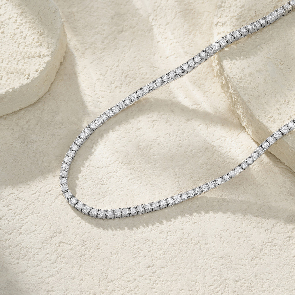 Galaxia Moissanite Tennis Necklace in Sterling Silver