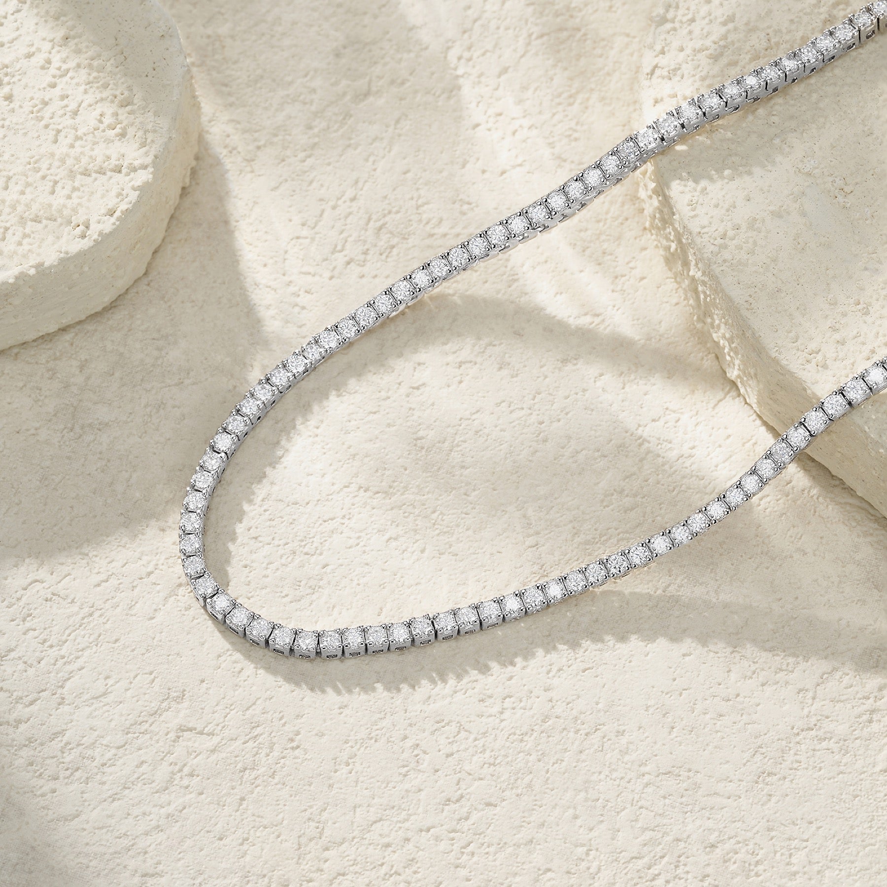 Galaxia Moissanite Tennis Necklace in Sterling Silver