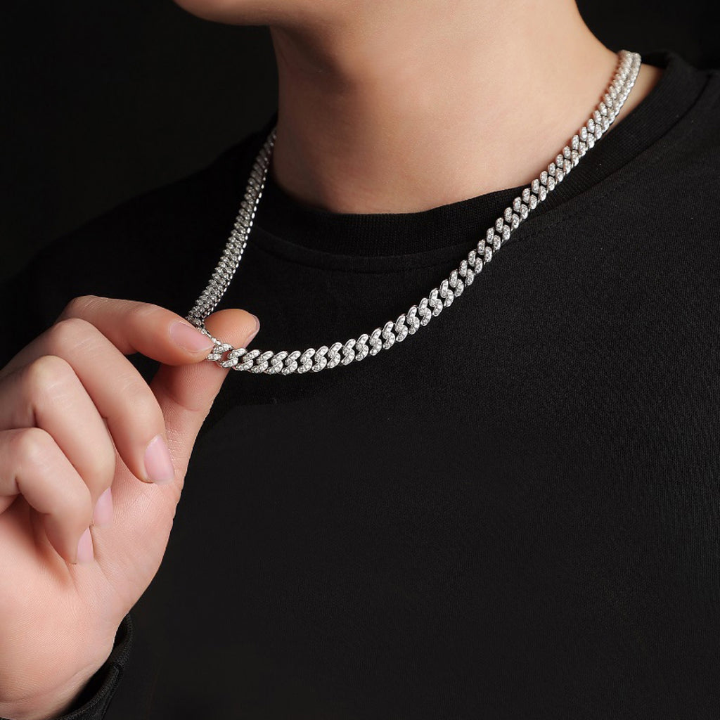Vitale Moissanite Tennis Necklace in Sterling Silver