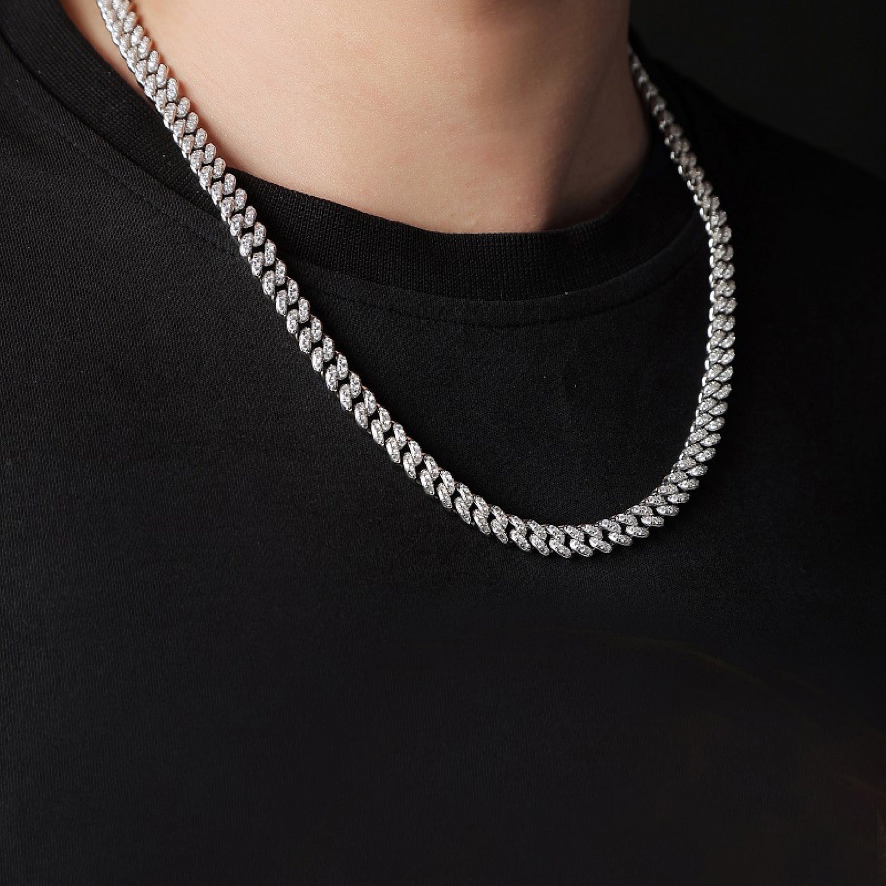 Vitale Moissanite Tennis Necklace in Sterling Silver