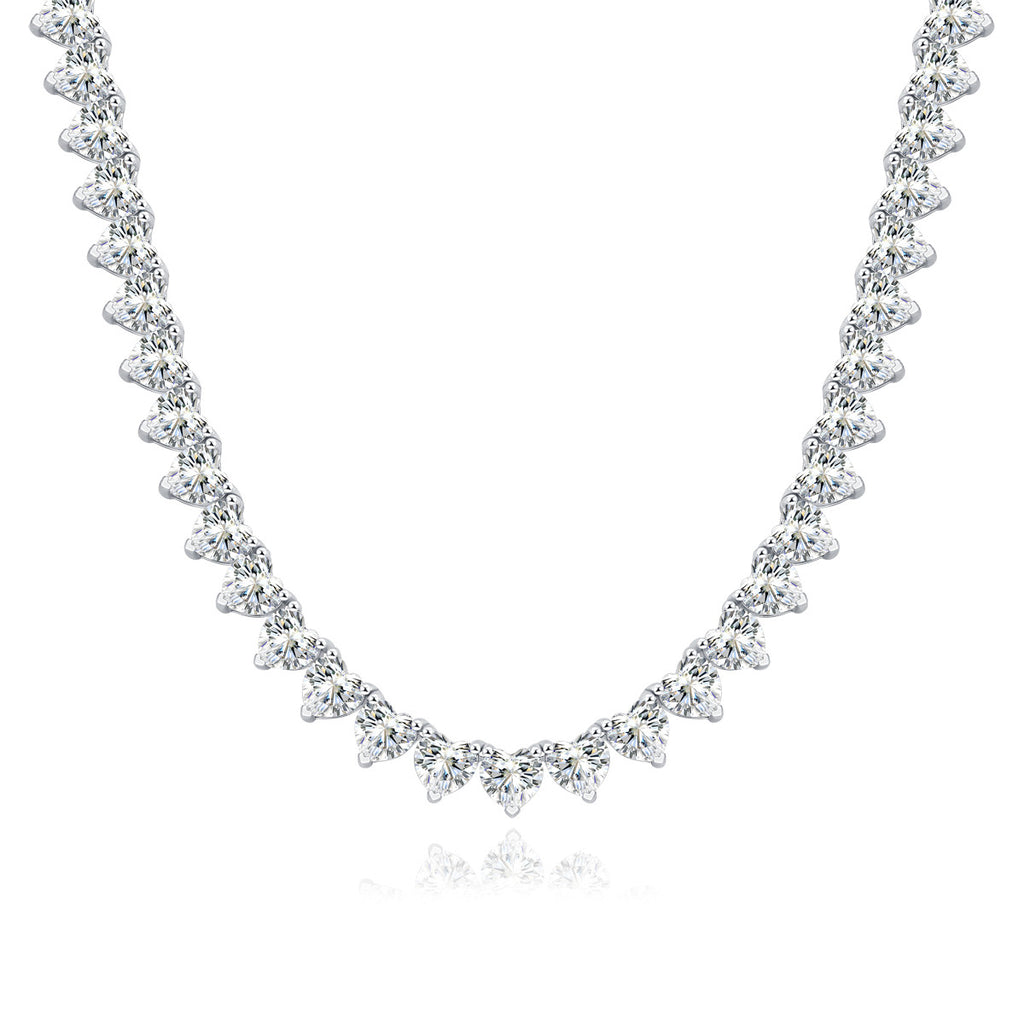 Attrazione 1 Carat Moissanite Tennis Necklace in Sterling Silver, product photo on white background