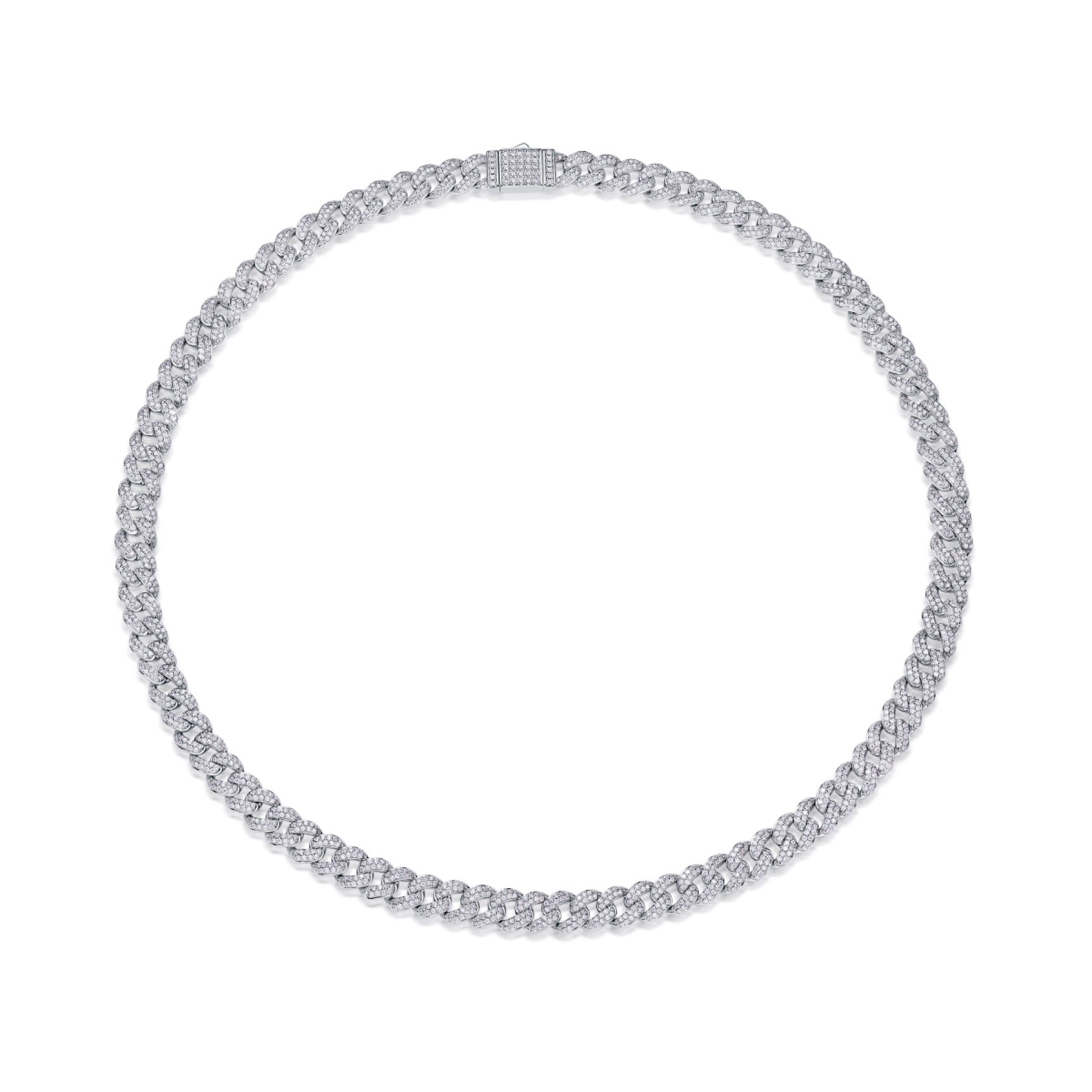 Ghiacciaia Moissanite Tennis Necklace in Sterling Silver