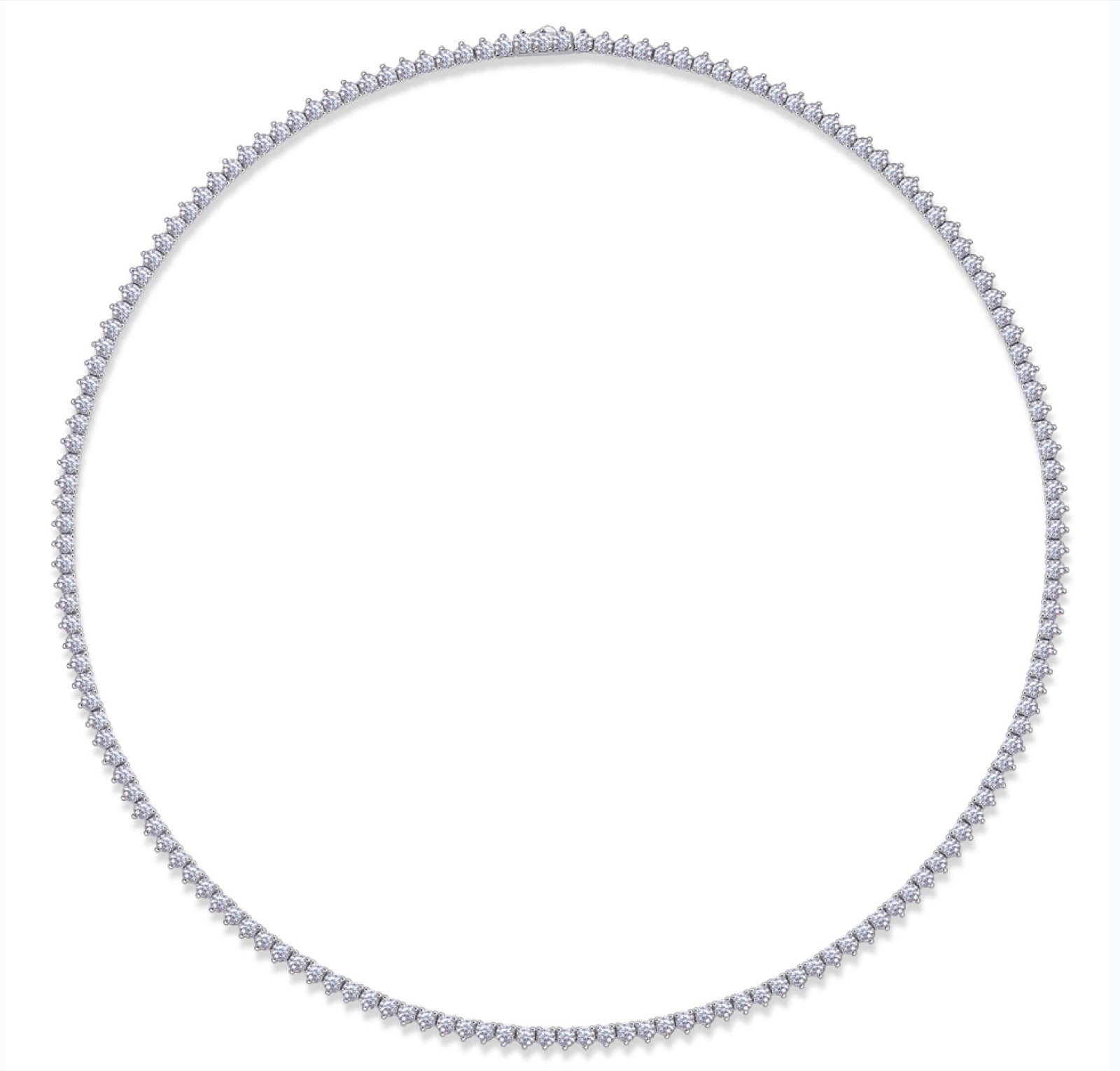Solitaria Moissanite Tennis Necklace in Sterling Silver