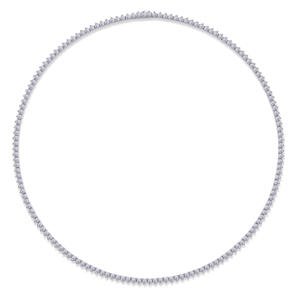 Solitaria Moissanite Tennis Necklace in Sterling Silver