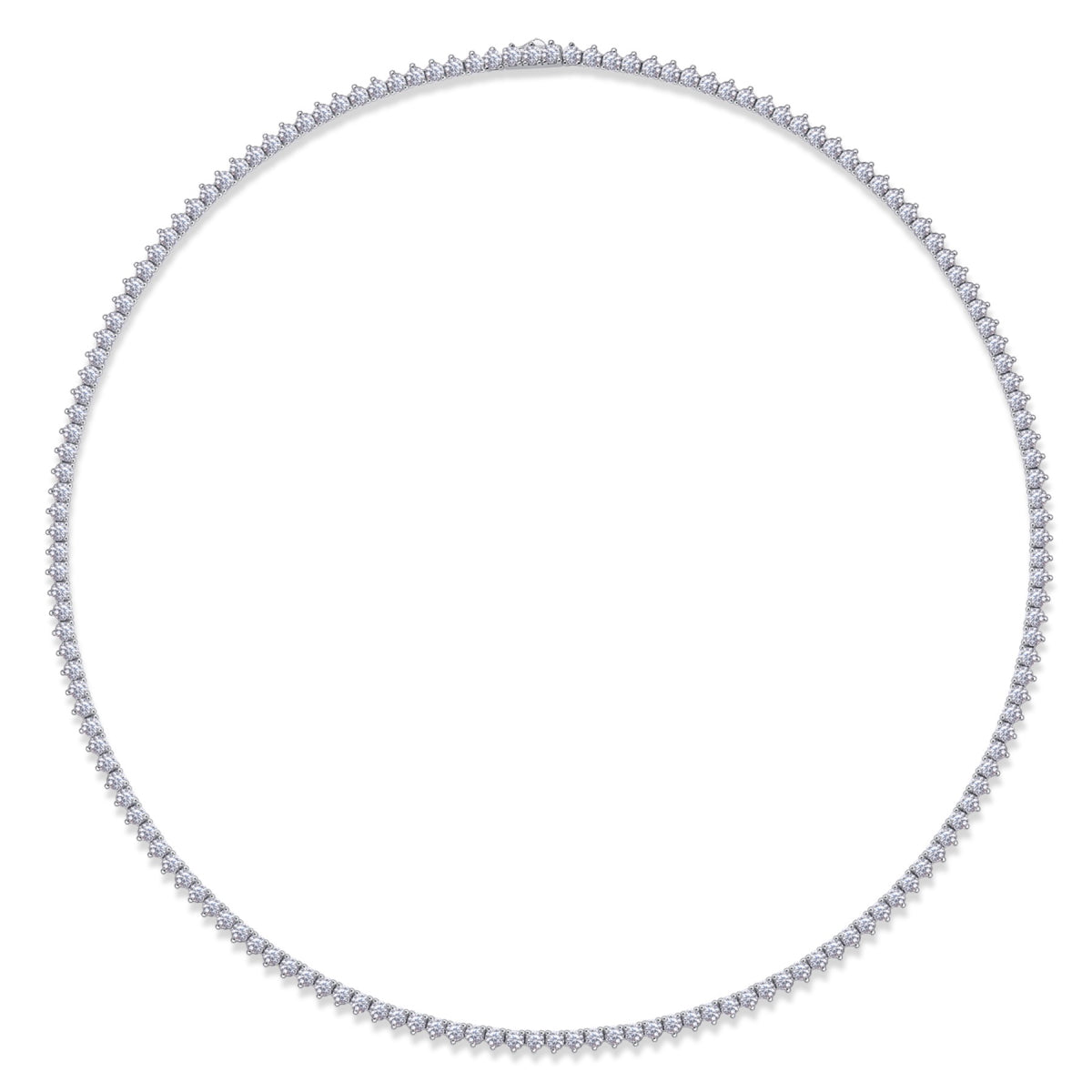 Solitaria Moissanite Tennis Necklace in Sterling Silver