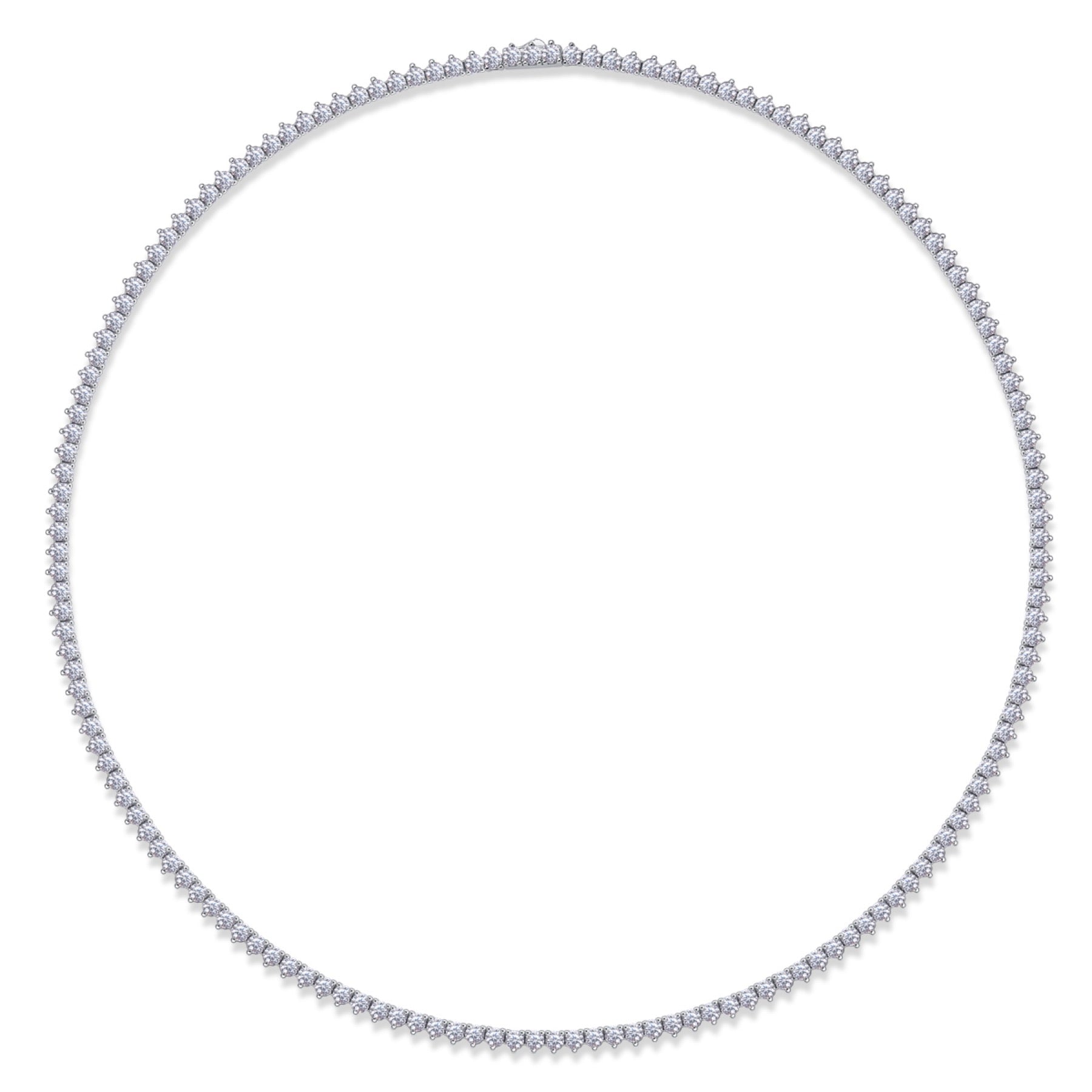 Solitaria Moissanite Tennis Necklace in Sterling Silver