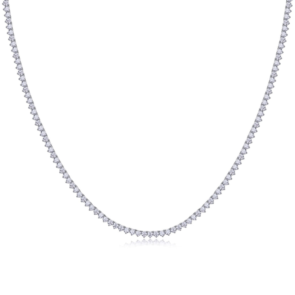 Solitaria Moissanite Tennis Necklace in Sterling Silver