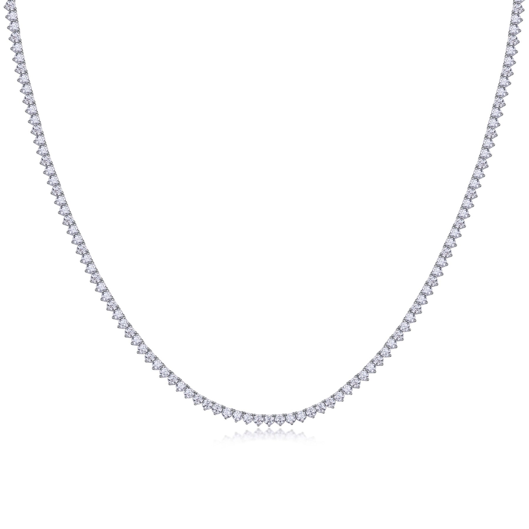 Solitaria Moissanite Tennis Necklace in Sterling Silver