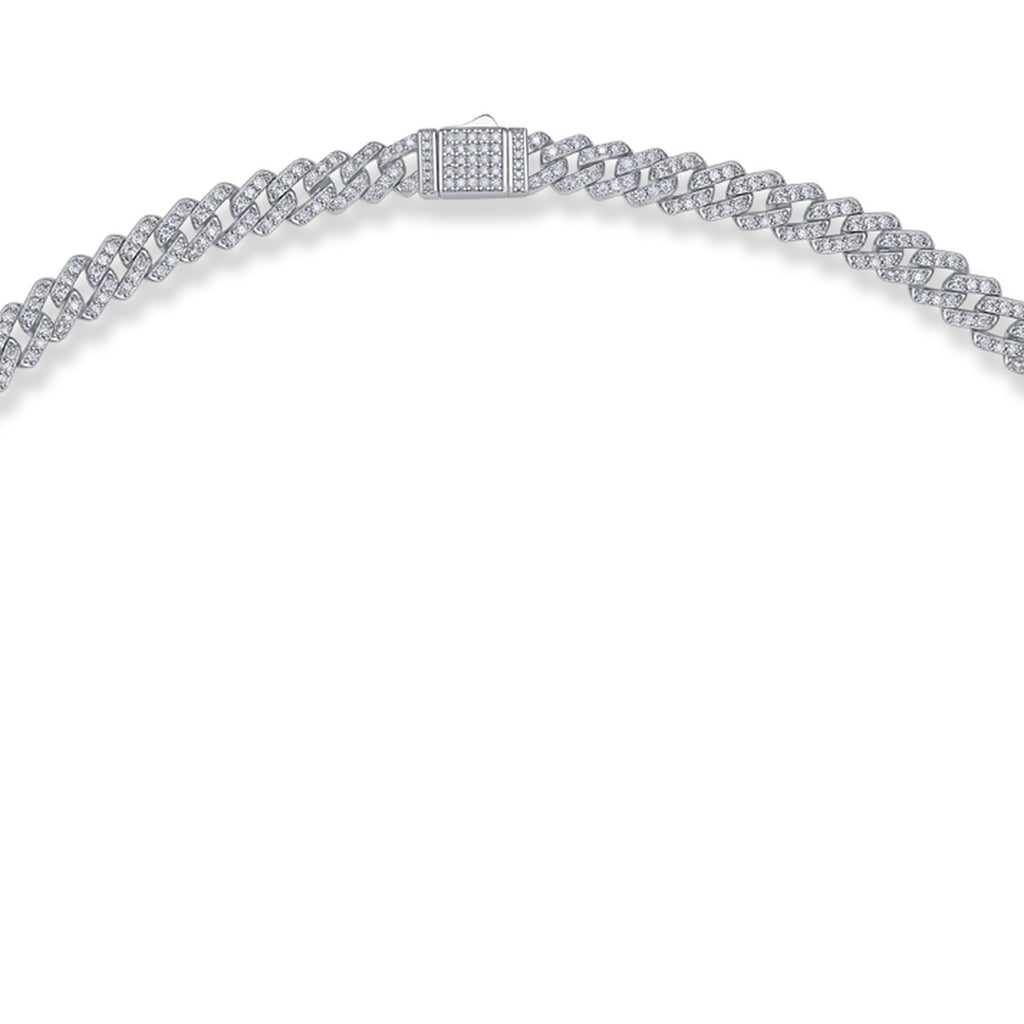 Effimera Moissanite Tennis Necklace in Sterling Silver — detail