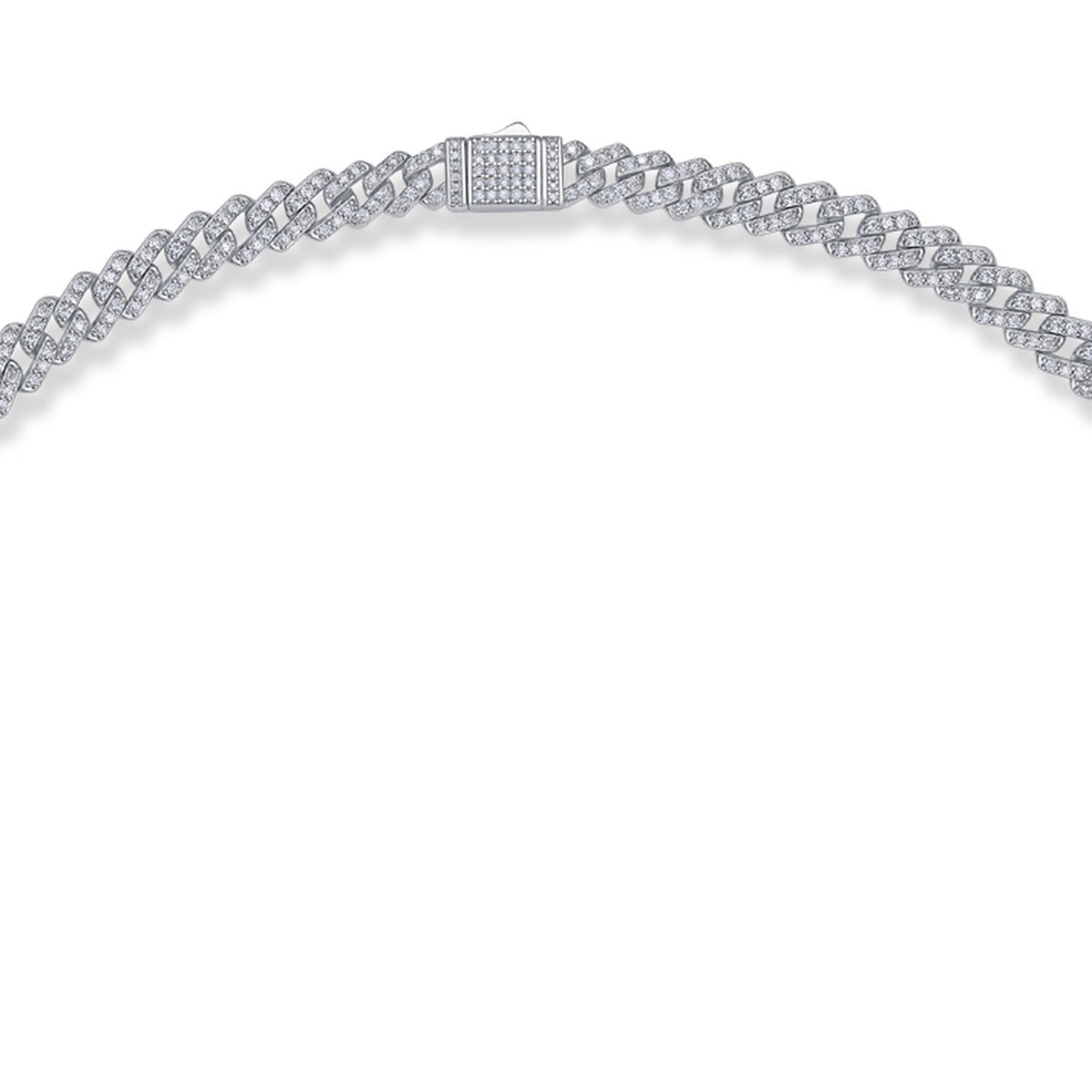 Effimera Moissanite Tennis Necklace in Sterling Silver — detail