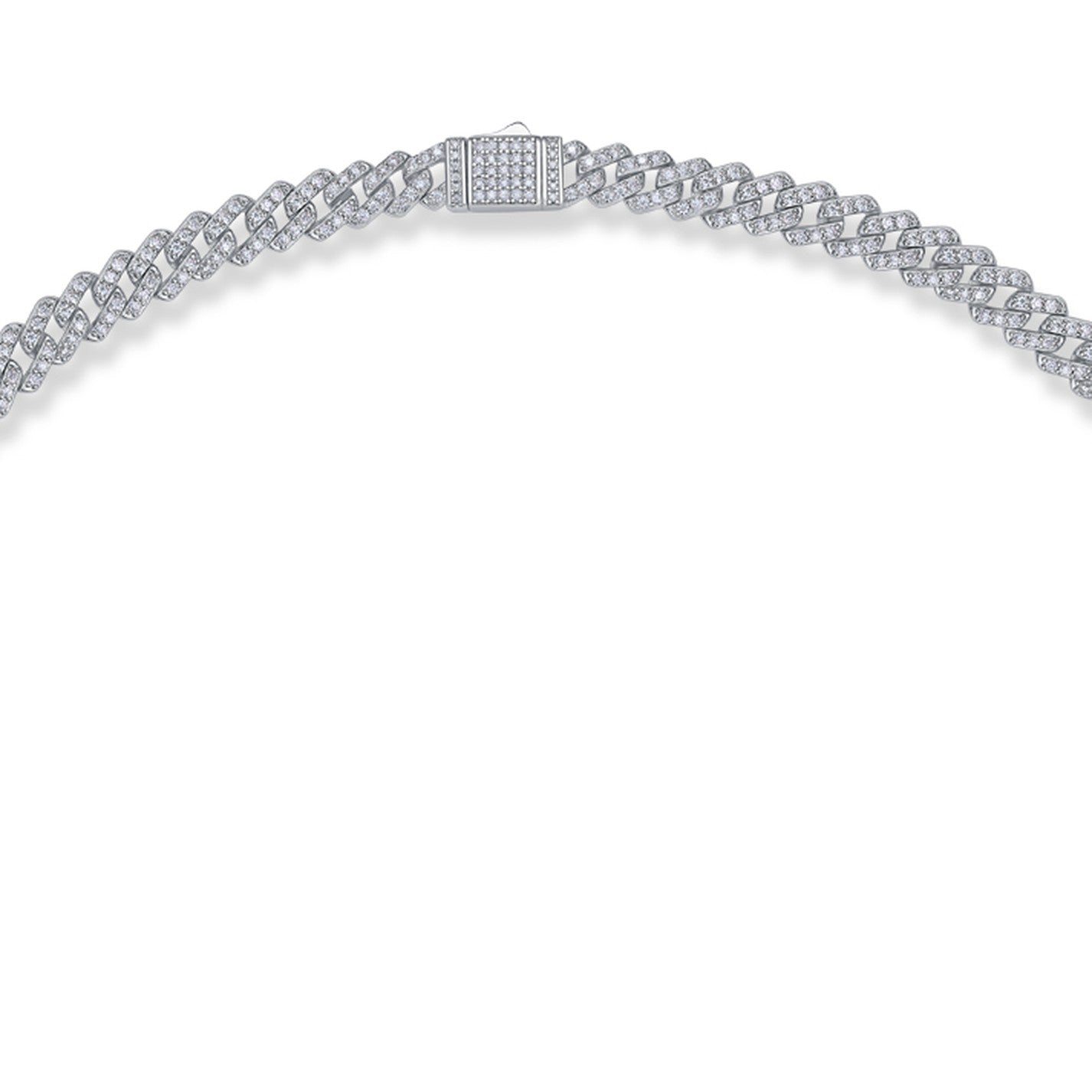 Effimera Moissanite Tennis Necklace in Sterling Silver — detail