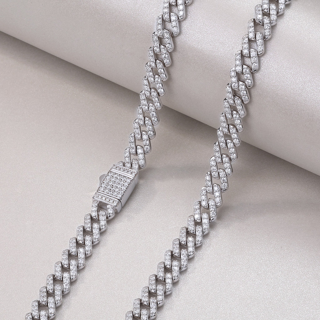 Effimera Moissanite Tennis Necklace in Sterling Silver, styled product photo