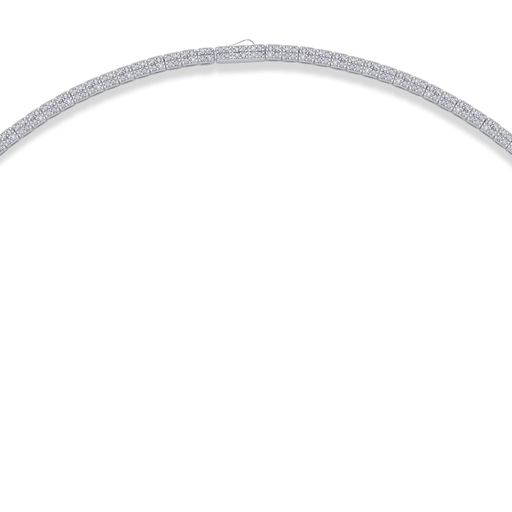 Lago Moissanite Collar Necklace in Sterling Silver — detail