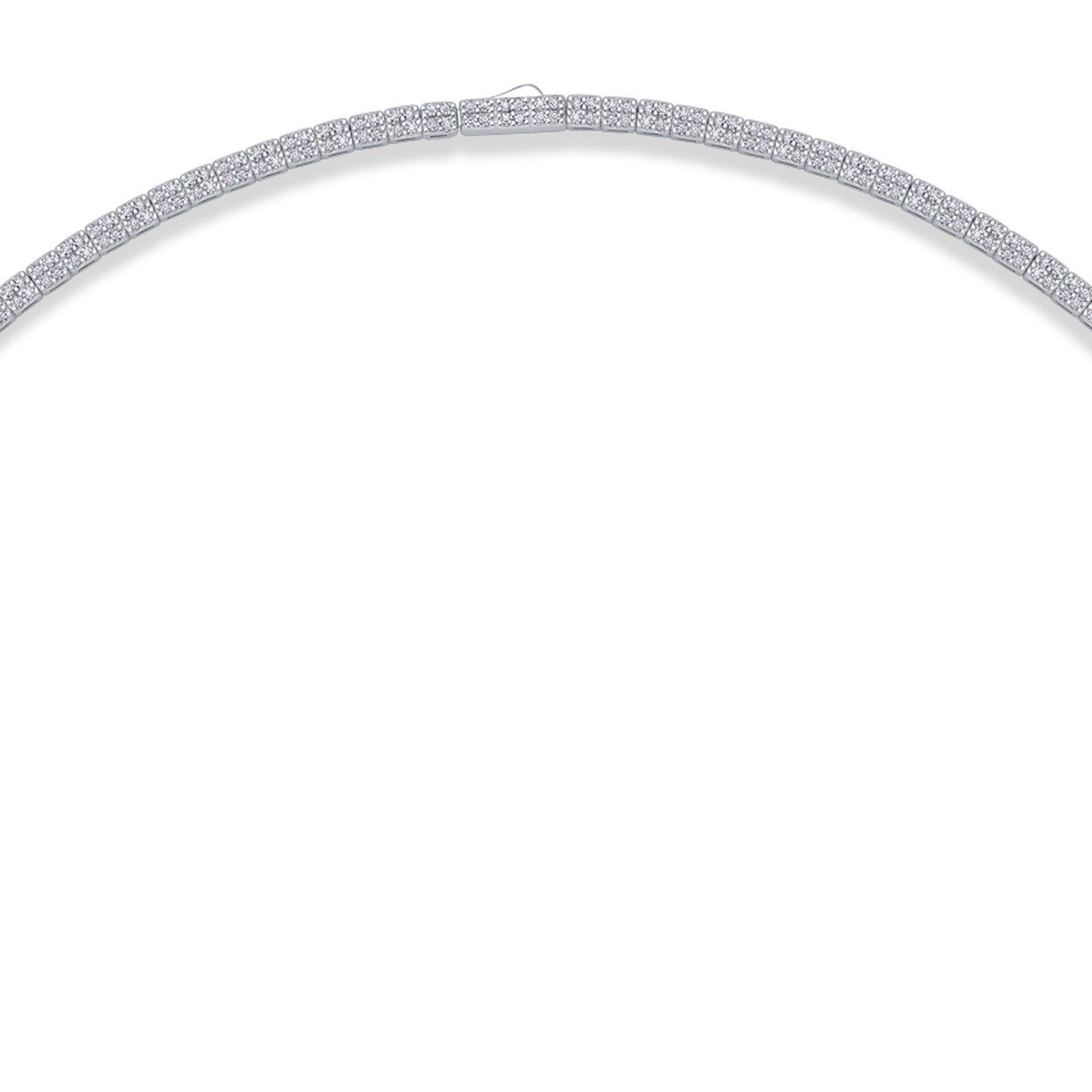 Lago Moissanite Collar Necklace in Sterling Silver — detail