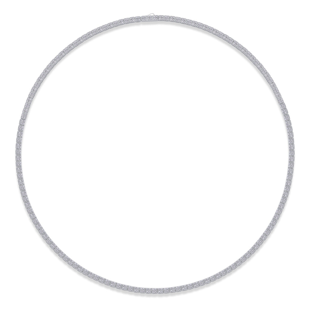 Lago Moissanite Collar Necklace in Sterling Silver