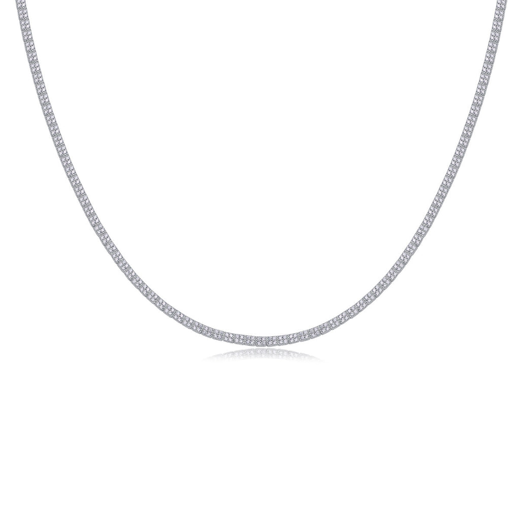 Lago Moissanite Collar Necklace in Sterling Silver, product photo on white background