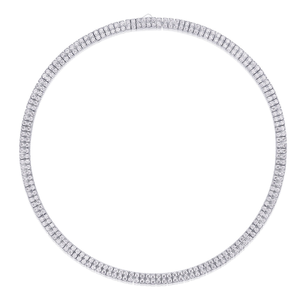 Circonia Moissanite Tennis Necklace in Sterling Silver