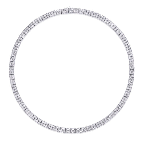 Circonia Moissanite Tennis Necklace in Sterling Silver