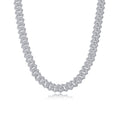 Monarch Moissanite Pavé Prong Cuban Link Chain Necklace in Sterling Silver