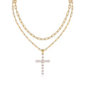 Crocelayer Moissanite Layered Necklace in Gold-Tone Sterling Silver