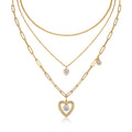 Riflesso 1 Carat Moissanite Layered Necklace in Gold-Tone Sterling Silver
