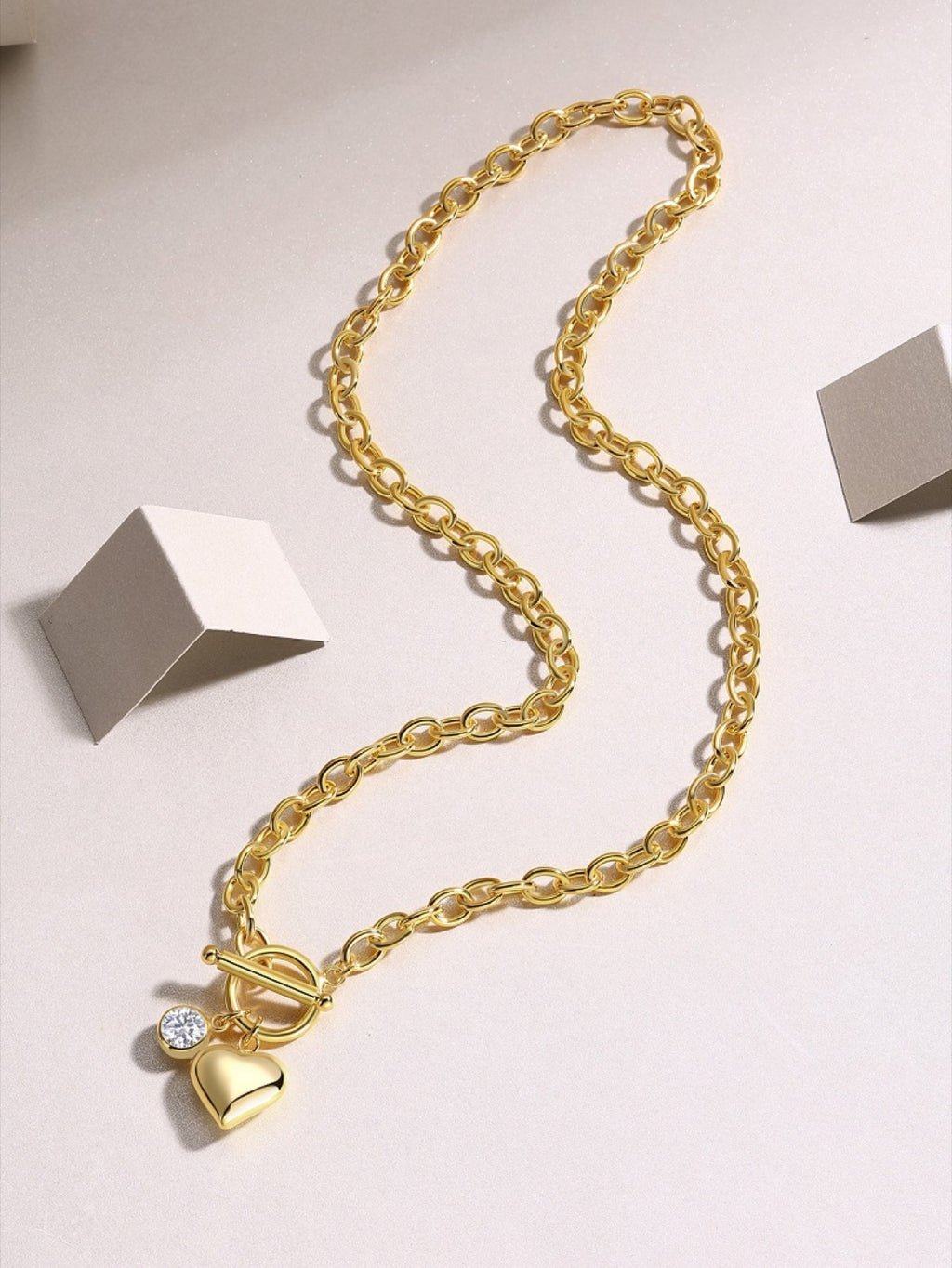 Meteora Moissanite Chain Necklace in Gold-Tone Sterling Silver
