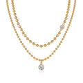 Perlata 1 Carat Moissanite Beaded Necklace in Gold-Tone Sterling Silver