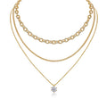Crabapple 2 Carat Moissanite Layered Necklace in Gold-Tone Sterling Silver