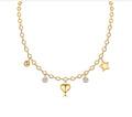 Ciondoli Moissanite Charm Necklace in Gold-Tone Sterling Silver