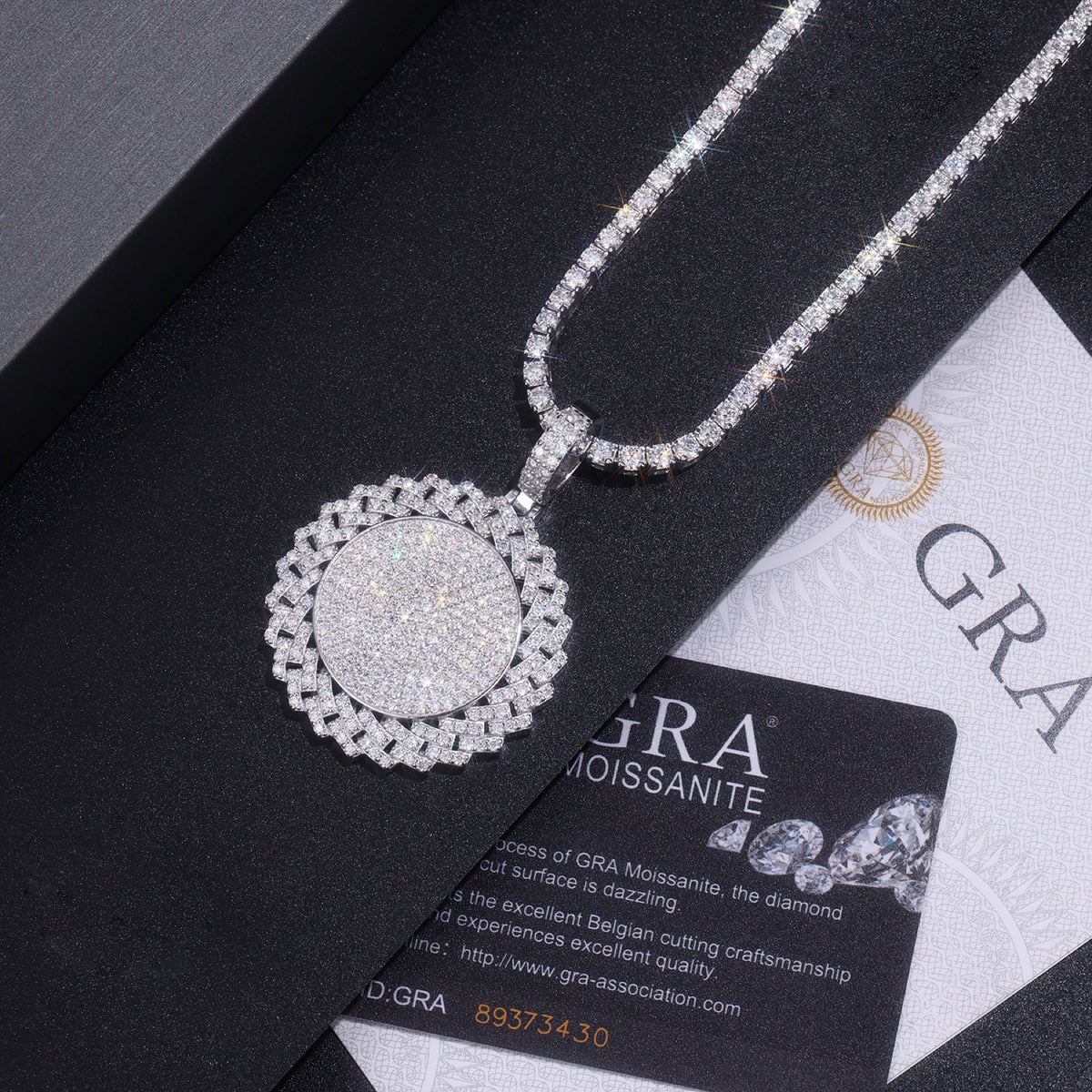 Raggiato Moissanite Medallion Pendant in Sterling Silver