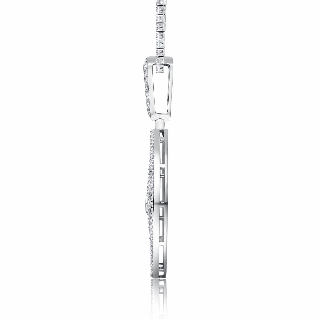 Splendente Moissanite Medallion Necklace in Sterling Silver