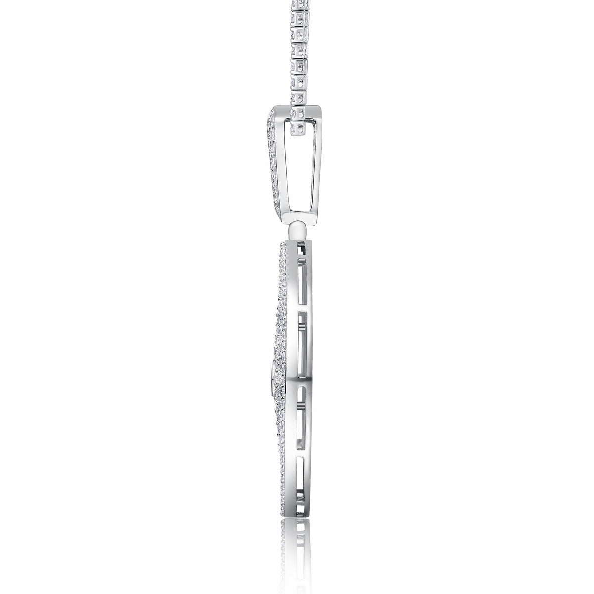Splendente Moissanite Medallion Pendant in Sterling Silver