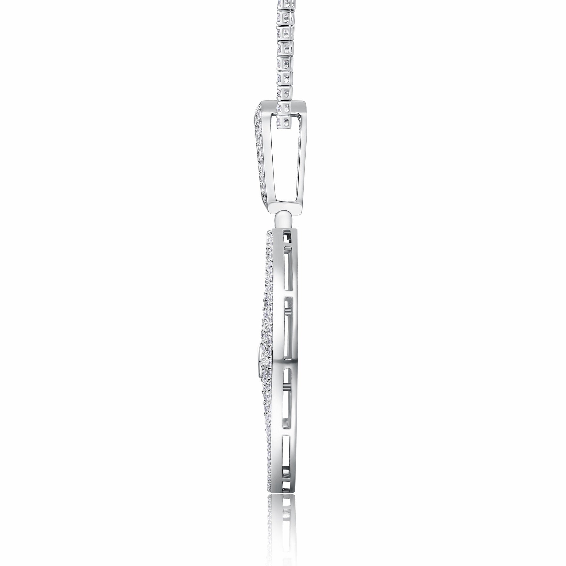 Splendente Moissanite Medallion Necklace in Sterling Silver