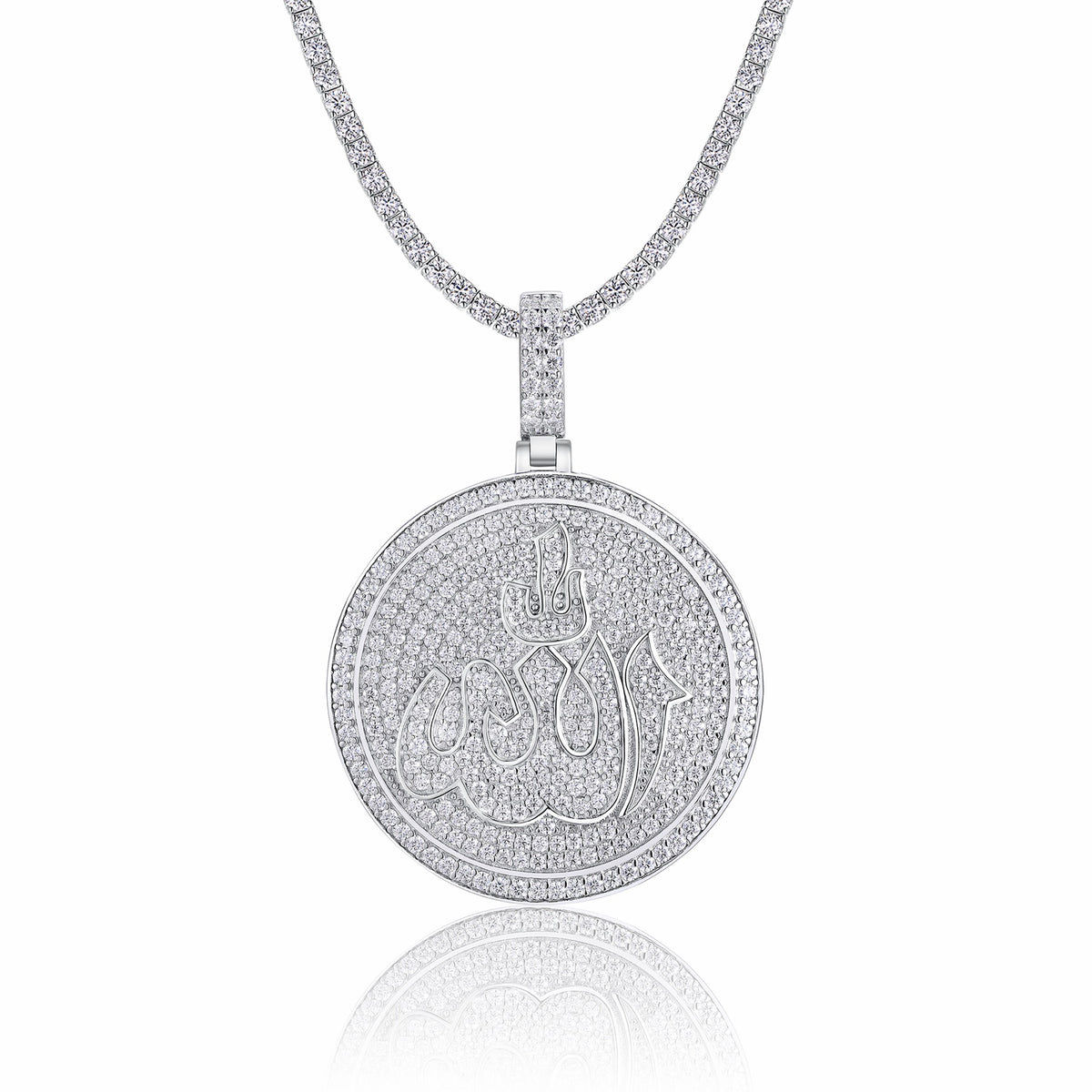 Icona Moissanite Medallion Pendant in Sterling Silver
