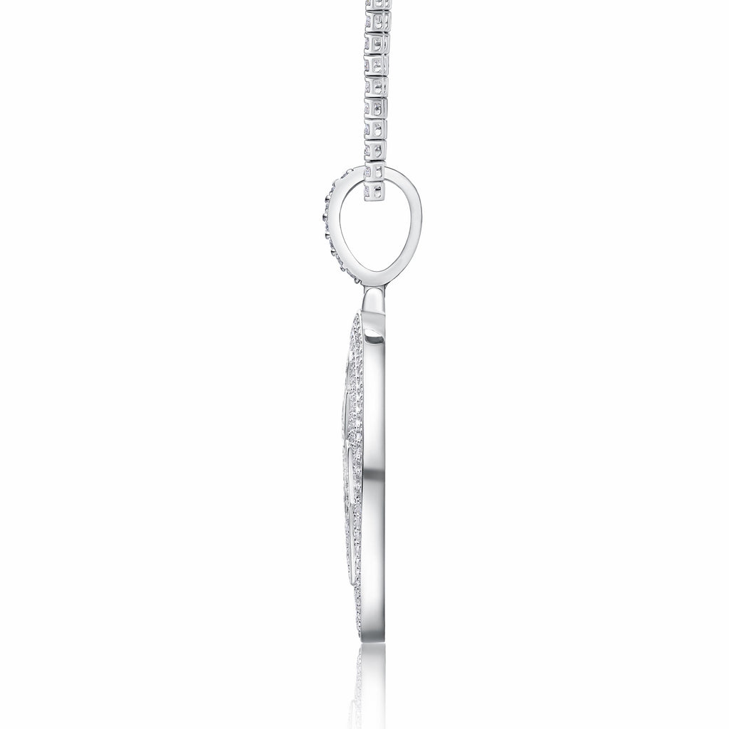 Icona Moissanite Medallion Necklace in Sterling Silver