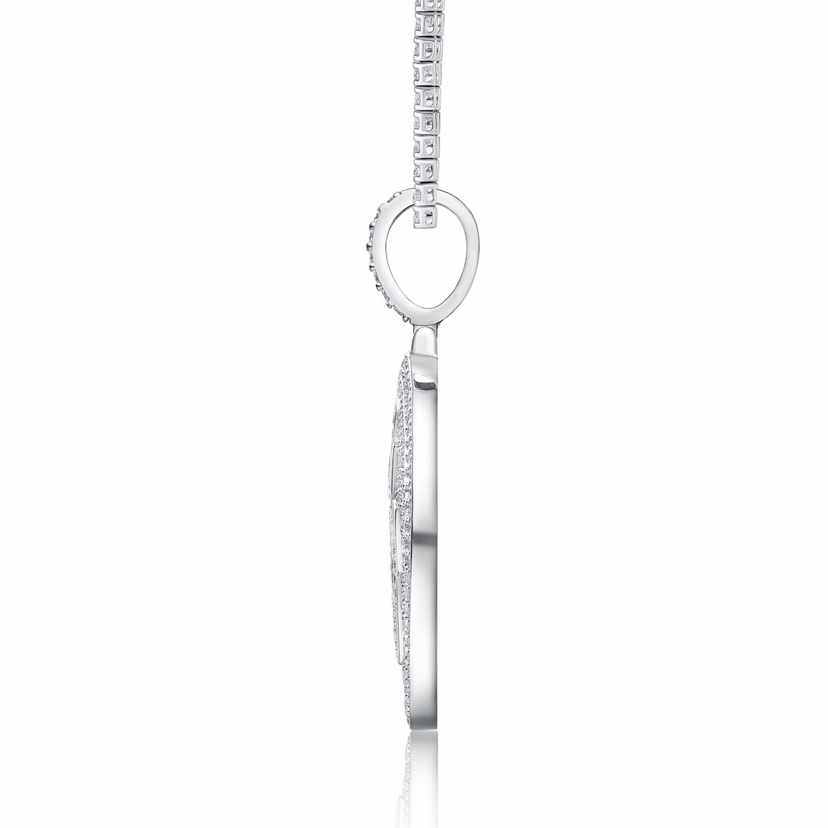 Icona Moissanite Medallion Pendant in Sterling Silver