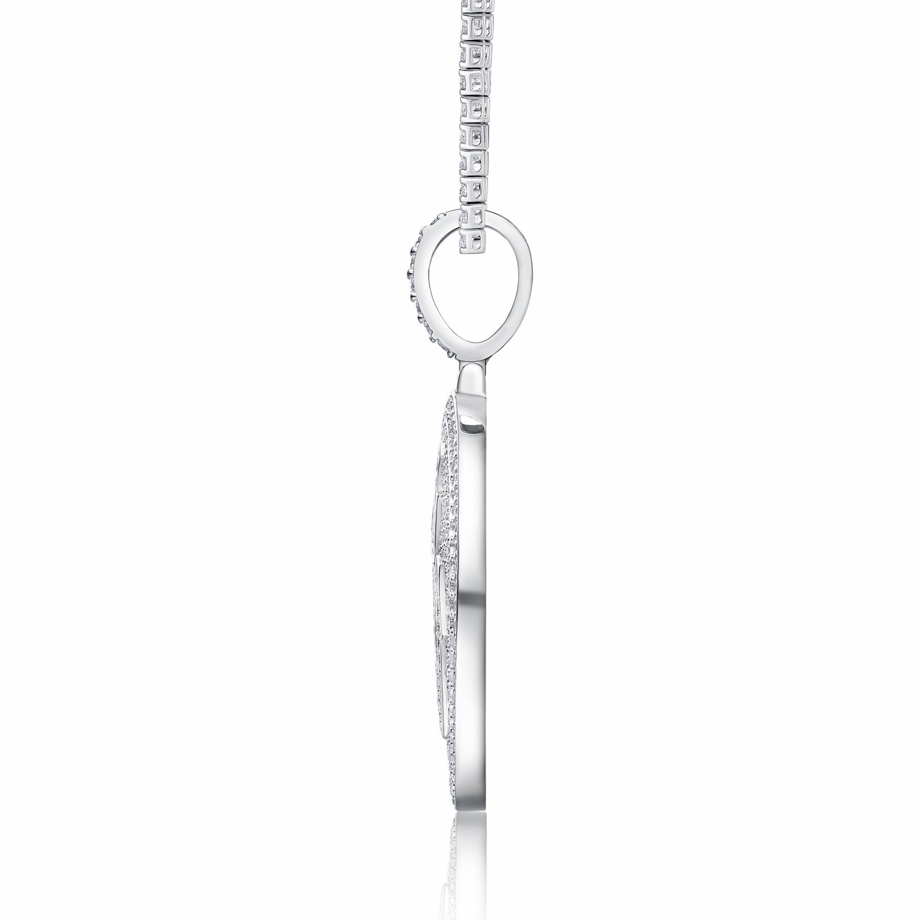 Icona Moissanite Medallion Necklace in Sterling Silver