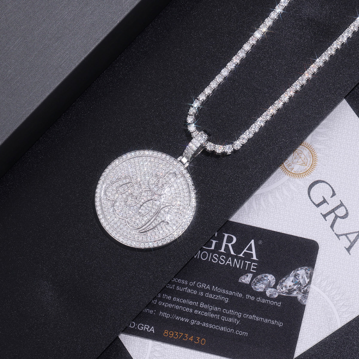 Icona Moissanite Medallion Pendant in Sterling Silver