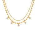 Sfere Moissanite Beaded Necklace in Gold-Tone Sterling Silver