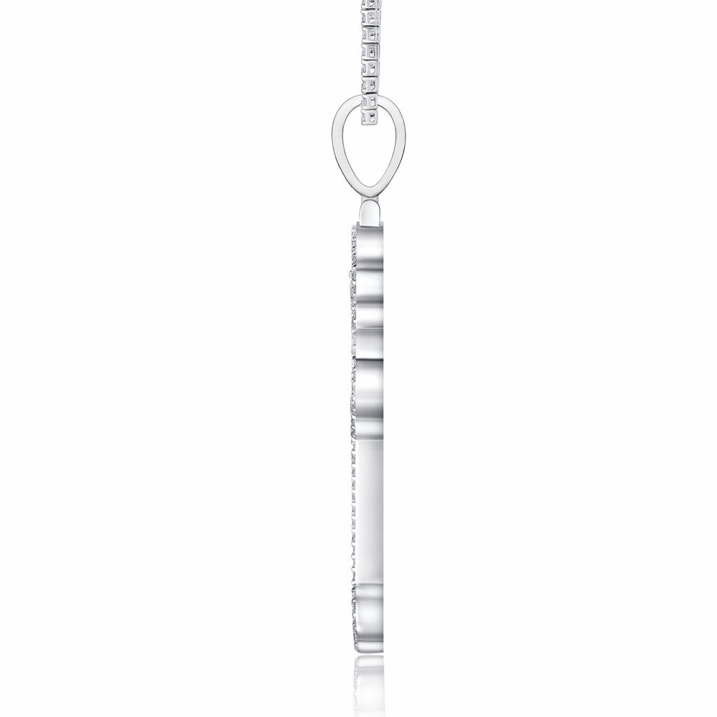 Reliquia Moissanite Cross Necklace in Sterling Silver