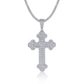 Ornata Moissanite Cross Necklace in Sterling Silver