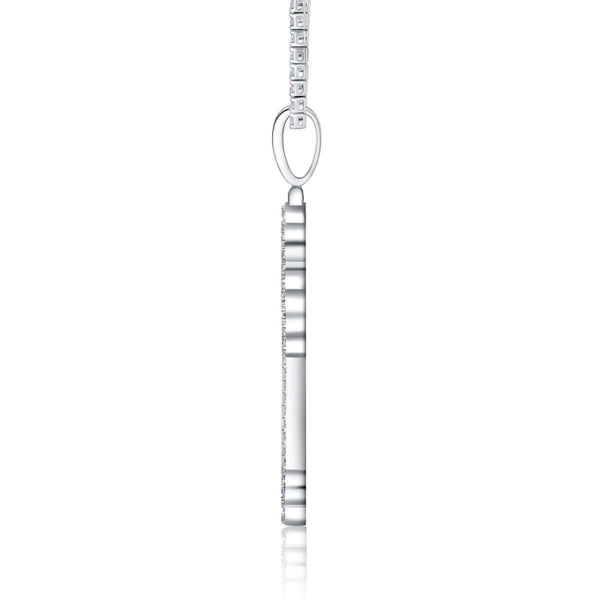 Ornata Moissanite Cross Pendant in Sterling Silver