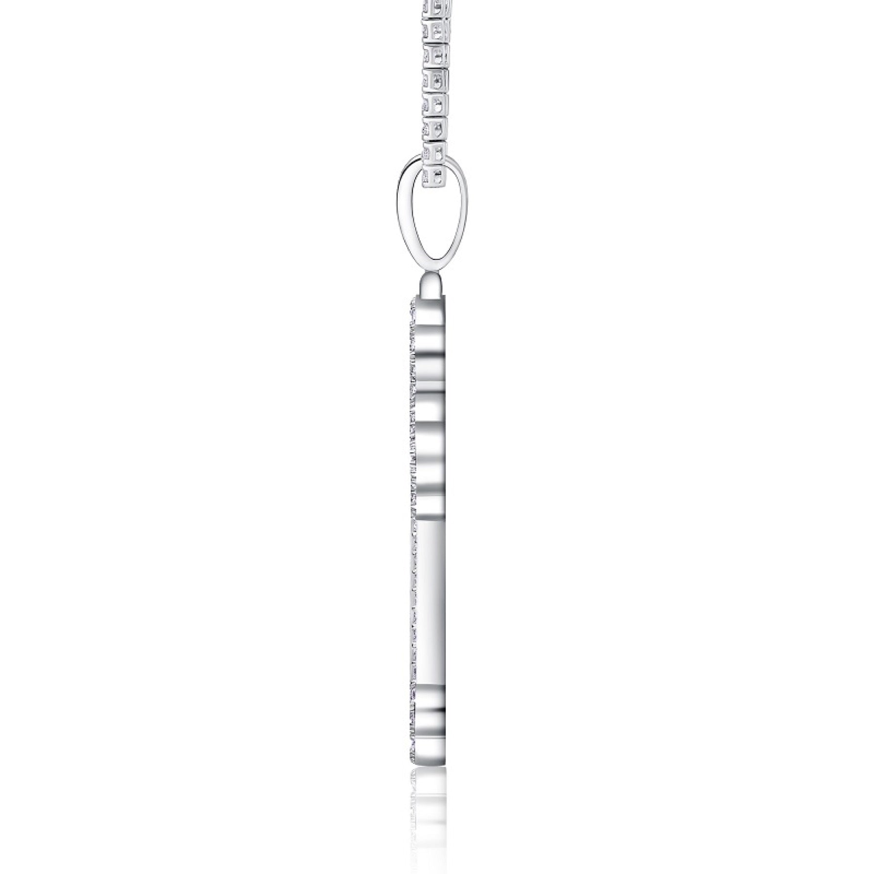 Ornata Moissanite Cross Necklace in Sterling Silver