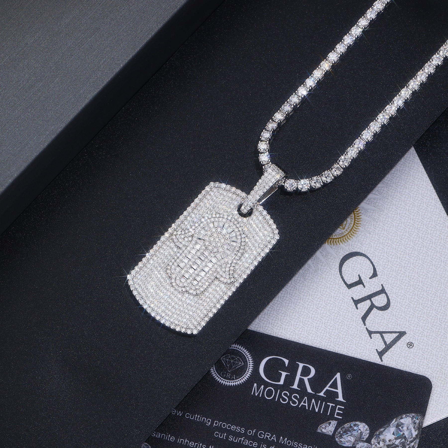 Talismano Moissanite Pendant Necklace in Sterling Silver