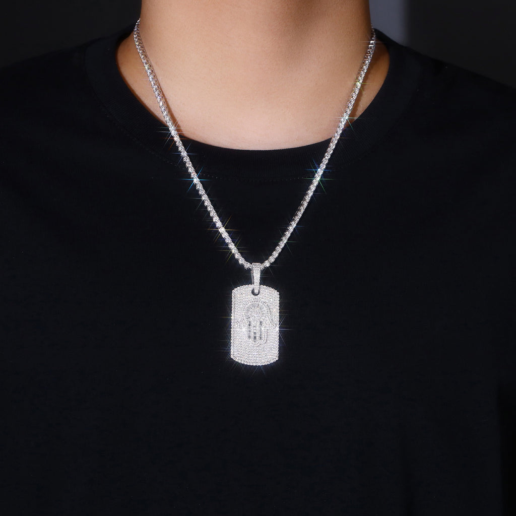 Talismano Moissanite Pendant Necklace in Sterling Silver