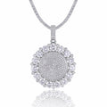Aureomedal Moissanite Medallion Necklace in Sterling Silver
