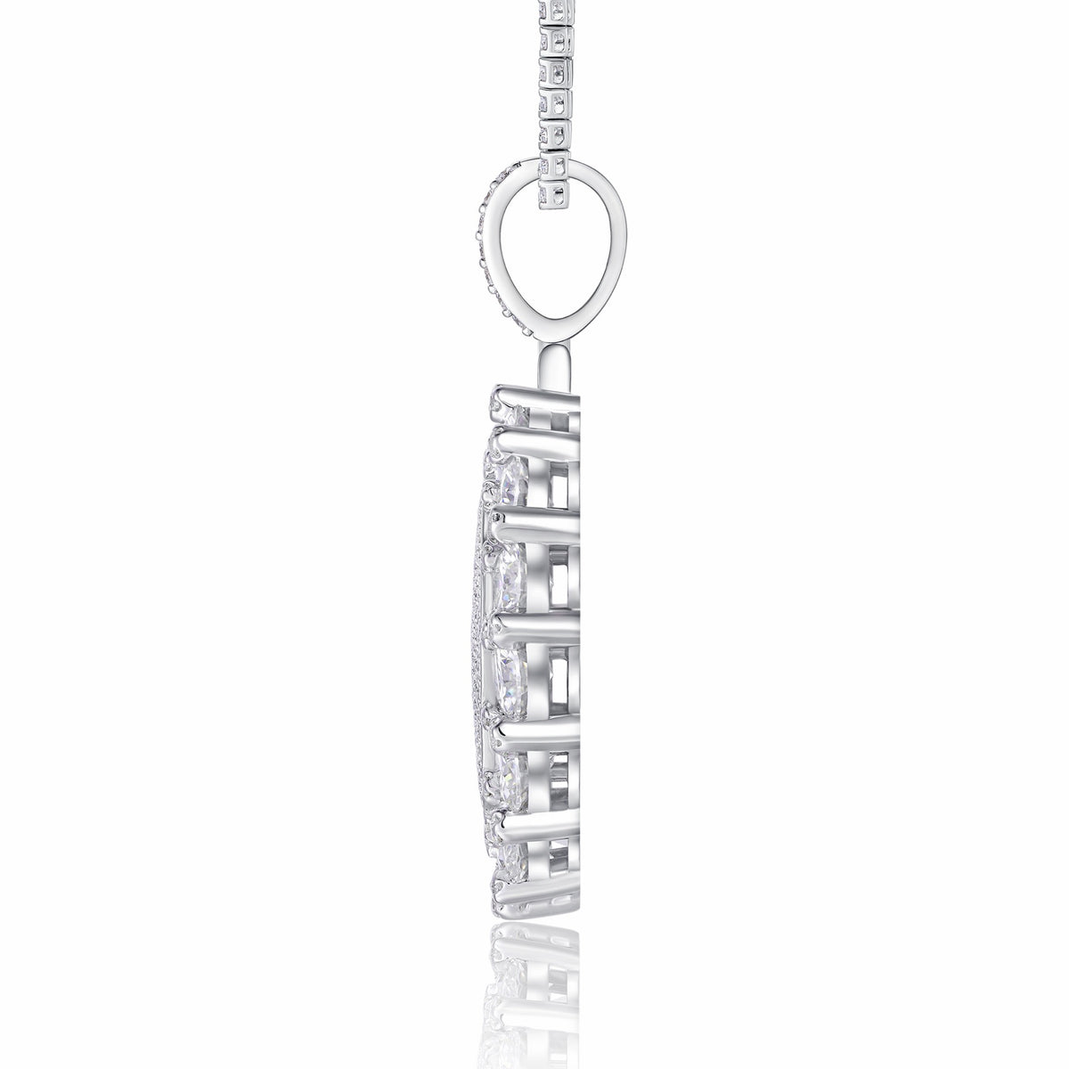 Aureomedal Moissanite Medallion Pendant in Sterling Silver